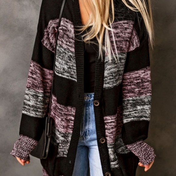 💜 New Colorblock Cardigan - Picture 4 of 7